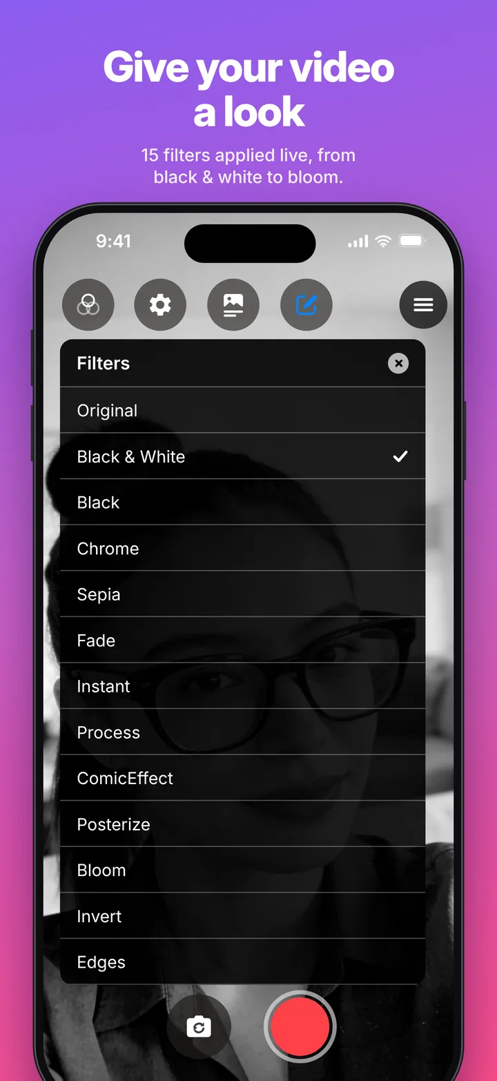 Telepromptia: the list of live filters