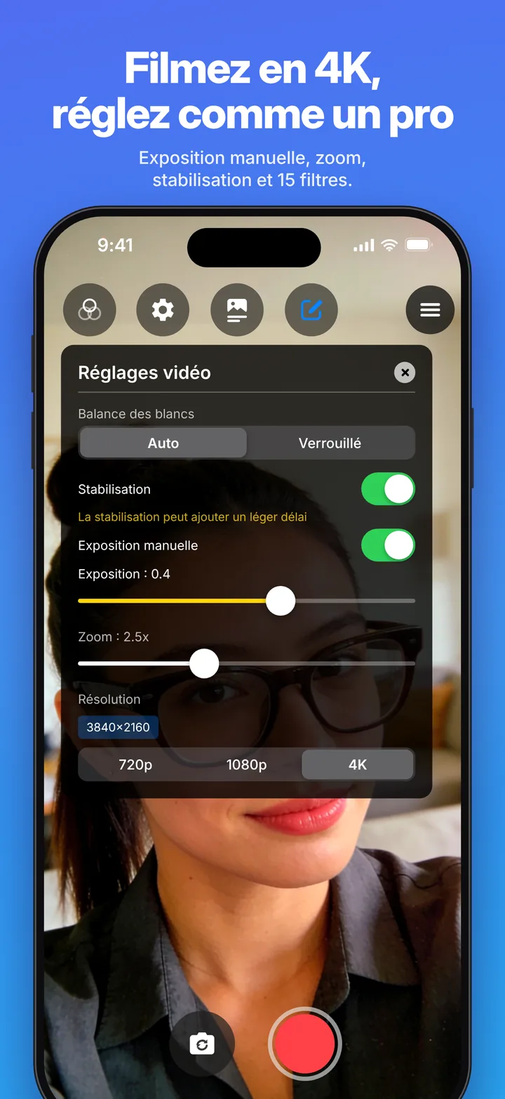 Telepromptia&nbsp;: les réglages vidéo, jusqu’en 4K